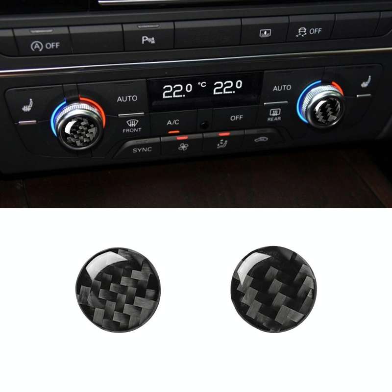Car Carbon Fiber Air Conditioning Button Decorative Sticker for Audi A6 S6 C7 A7 S7 4G8 2012-2018...