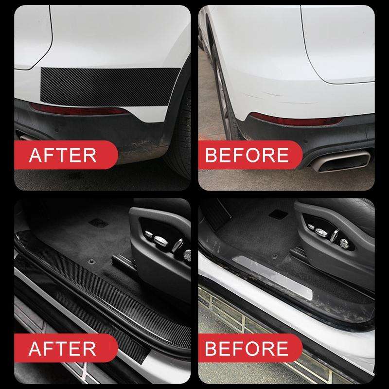 Universal Car Carbon Fiber Door Anti-collision Strip Protection Guards Trims Stickers Tape, Size:...