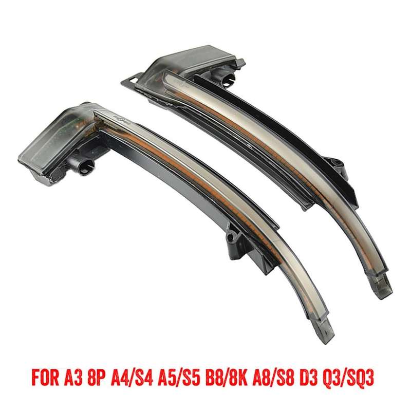 1 Pair For Audi A4 B8 Car Dynamic LED Turn Signal Light Rearview Mirror Flasher Water Blinker (Tr...