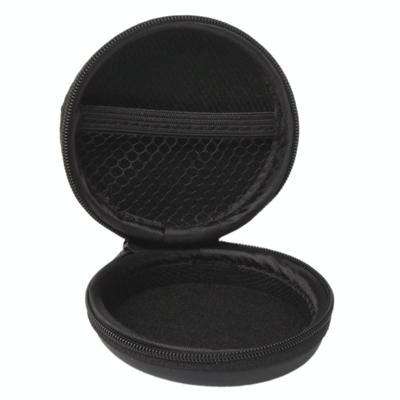 Circular Carrying Bag Box for Headphone / Earphone(Black)