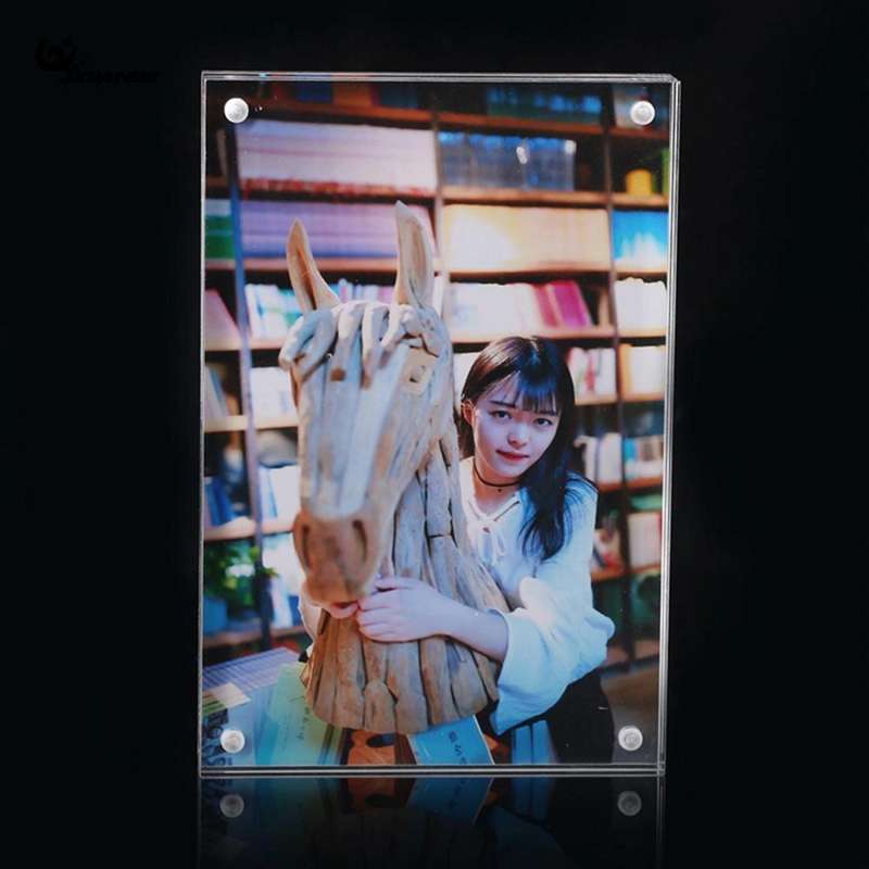 Magnetic Acrylic Transparent Rectangle Photo Frame Creative Birthday Photo Frame, Size:89x128mm
