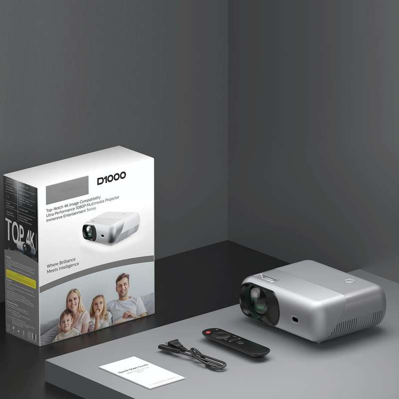 D1000 1920x1080P 320ANSI Lumens Portable Mini LCD LED Smart Projector, Screen Mirroring(EU Plug)