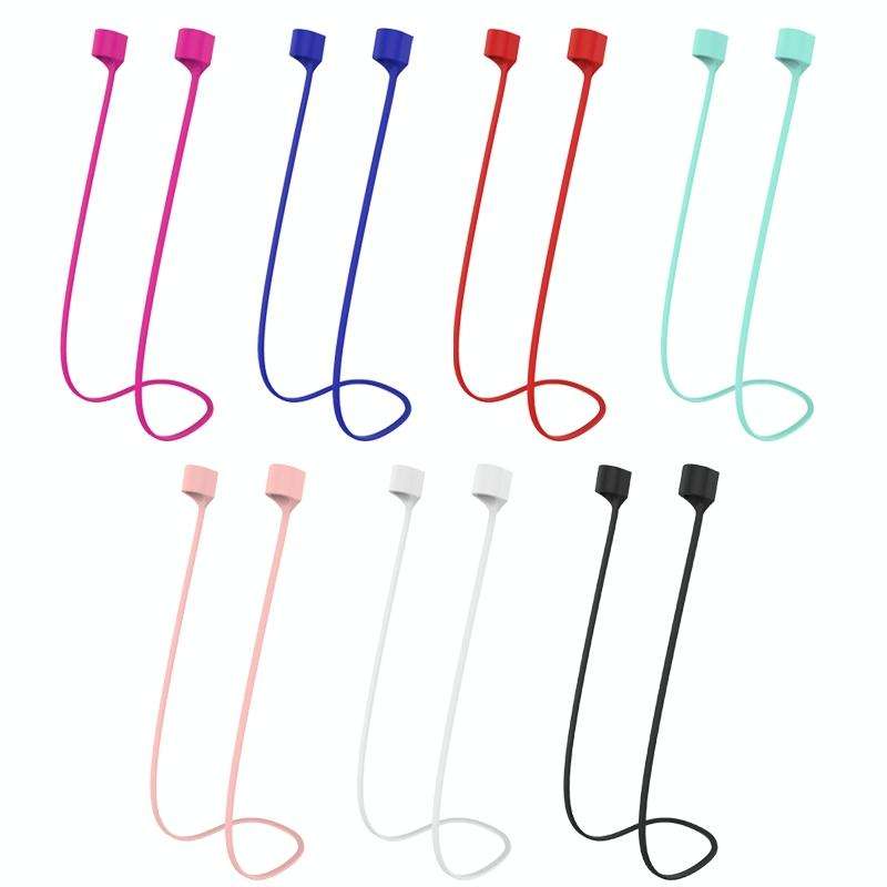 For AirPods Pro 2 Bluetooth Headset Anti-lost Rope Magnetic Silicone Lanyard(Black)