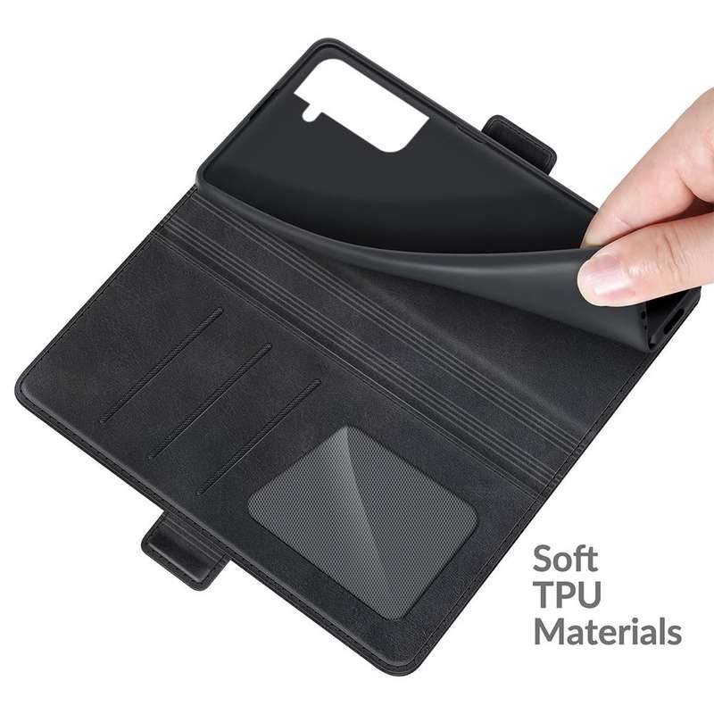 For Samsung Galaxy S22 5G Dual-side Magnetic Buckle Horizontal Flip Leather Case with Holder & Ca...