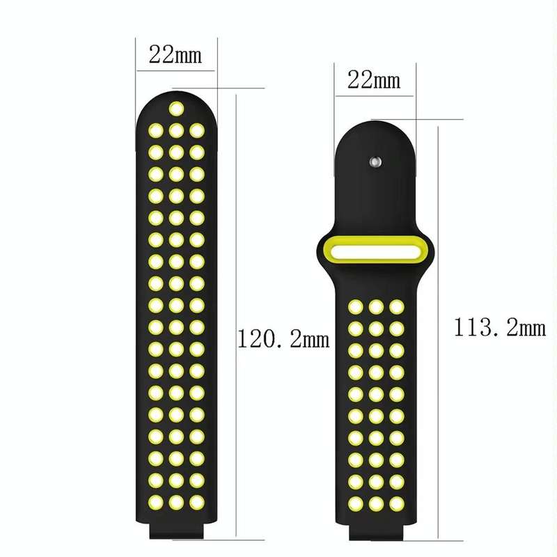 For Garmin Forerunner 235 Two-Color Punched Breathable Silicone Watch Band(Black+Yellow)