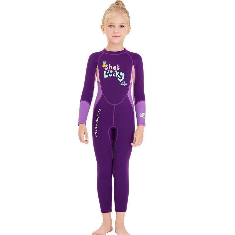 DIVE&SAIL Children Warm Swimsuit One-piece Wetsuit Long Sleeve Cold-proof Snorkeling Surfing Suit...