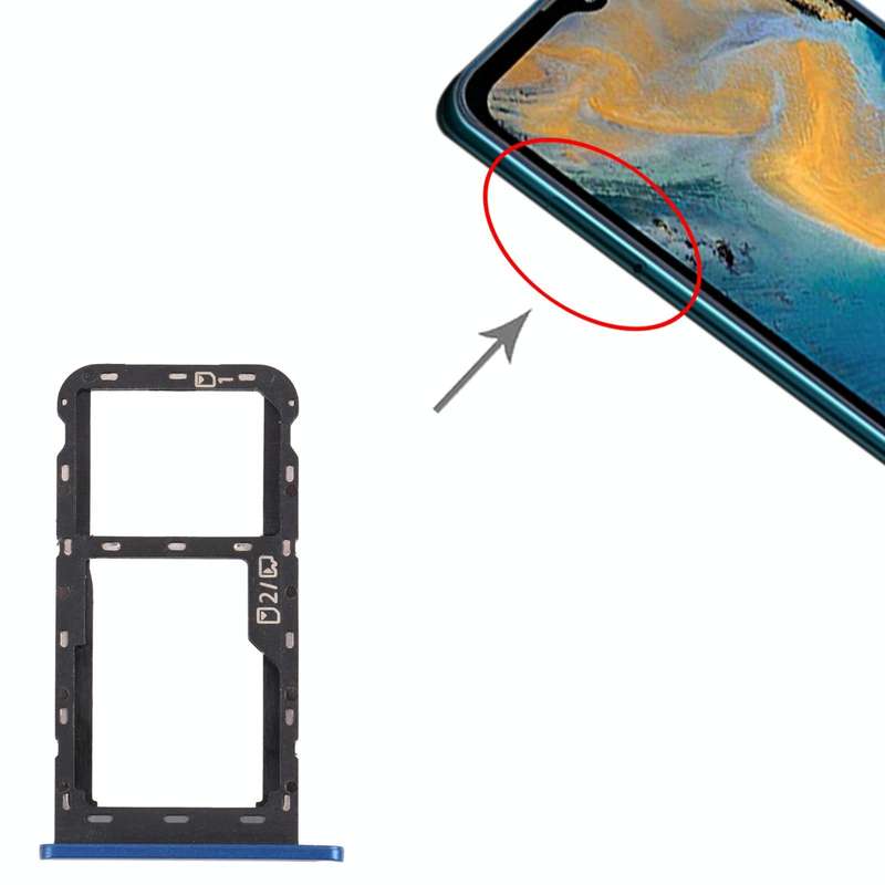 SIM Card Tray + Micro SD Card Tray for ZTE Blade A51 (Blue)