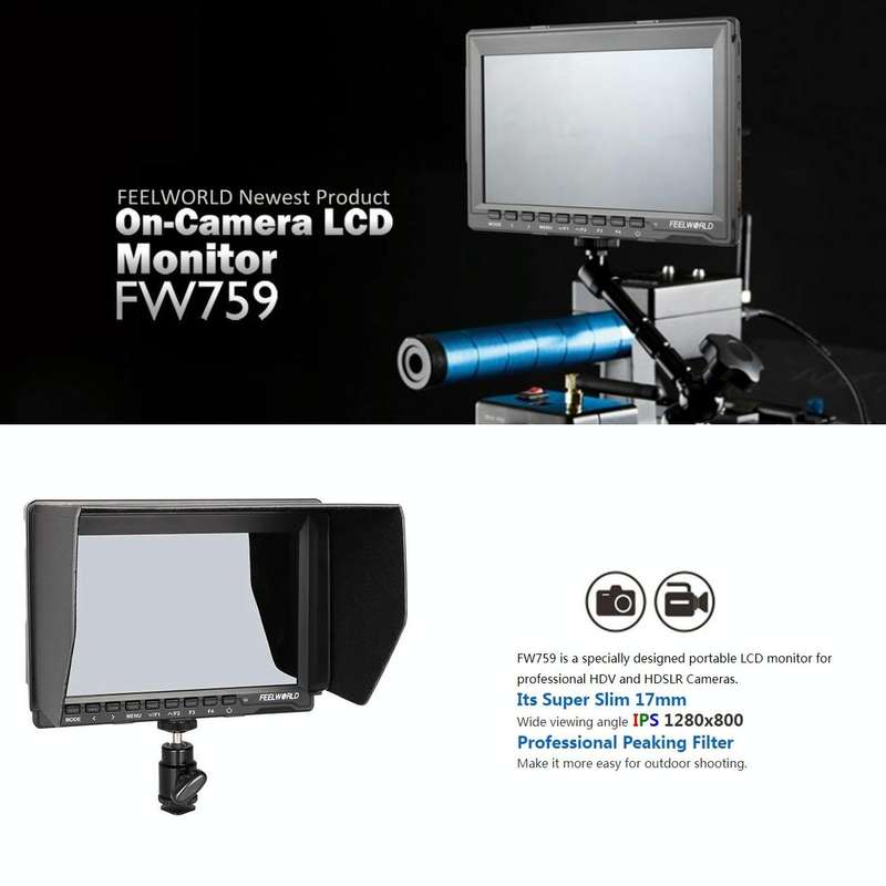 FEELWORLD FW759 1280x800 7 inch IPS Screen Ultra-thin HD Camera Field Monitor