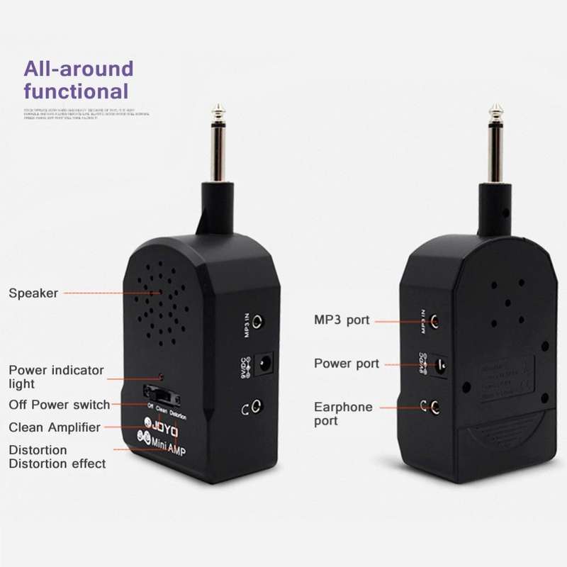 JOYO JA-01 2W Large Volume Guitar Amplifier Mini Portable Electric Guitar Bass Speakers with Dist...