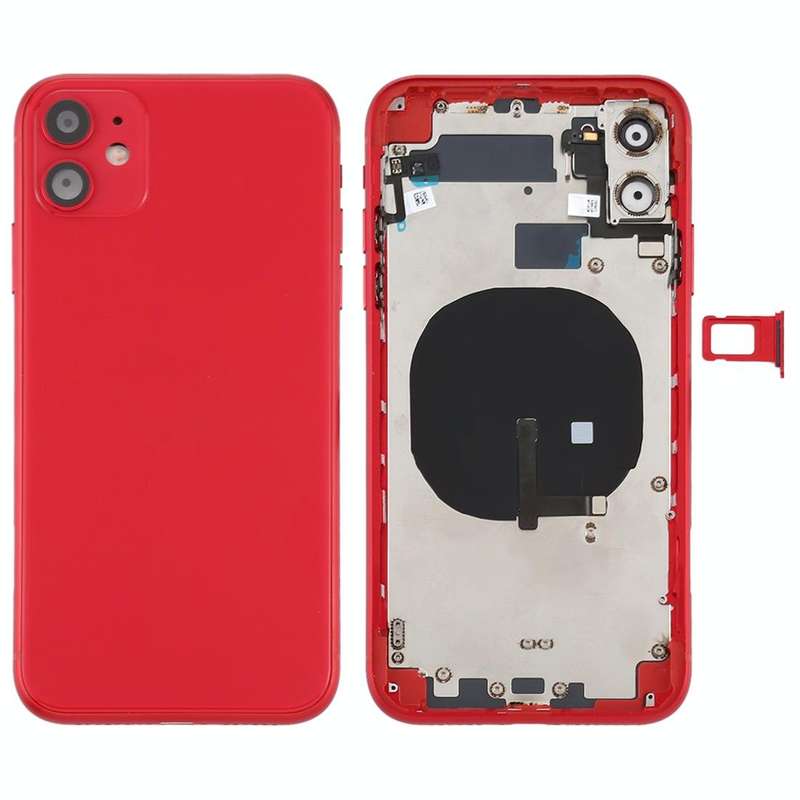 Battery Back Cover (with Side Keys & Card Tray & Power + Volume Flex Cable & Wireless Charging Mo...