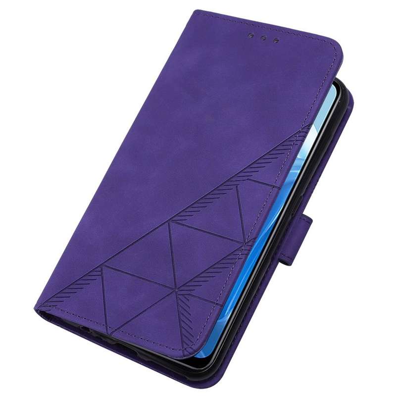 For OPPO Reno7 4G/F21 Pro Crossbody 3D Embossed Flip Leather Phone Case(Purple)