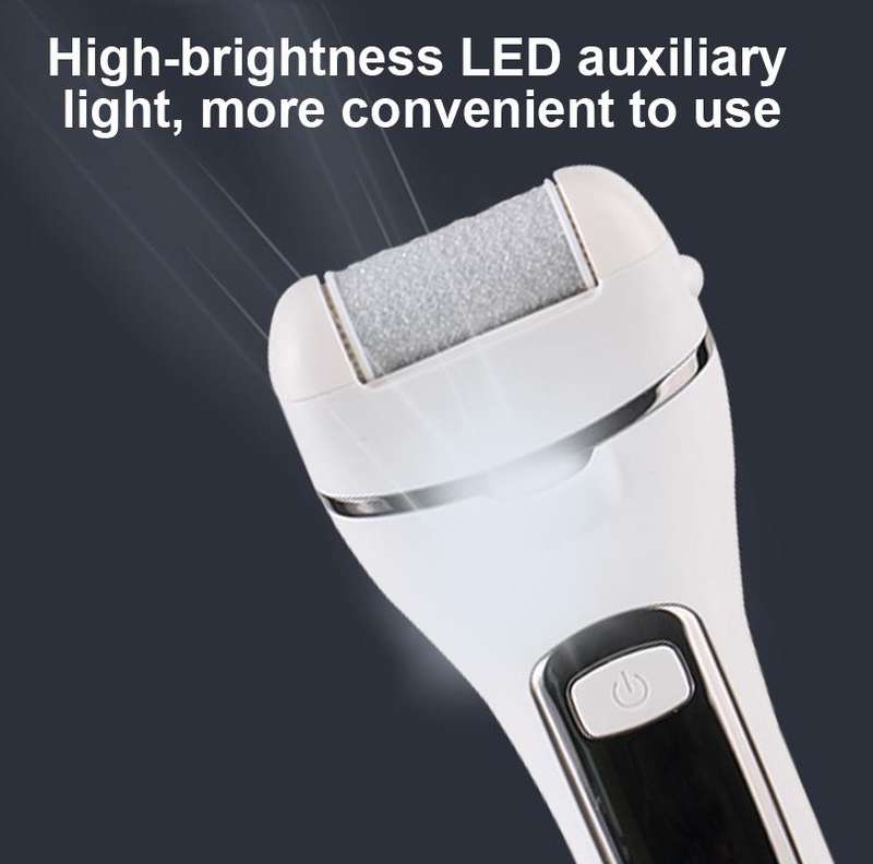 Electric Foot Grinder Digital Display Rechargeable Pedicure Peeling, Color: White