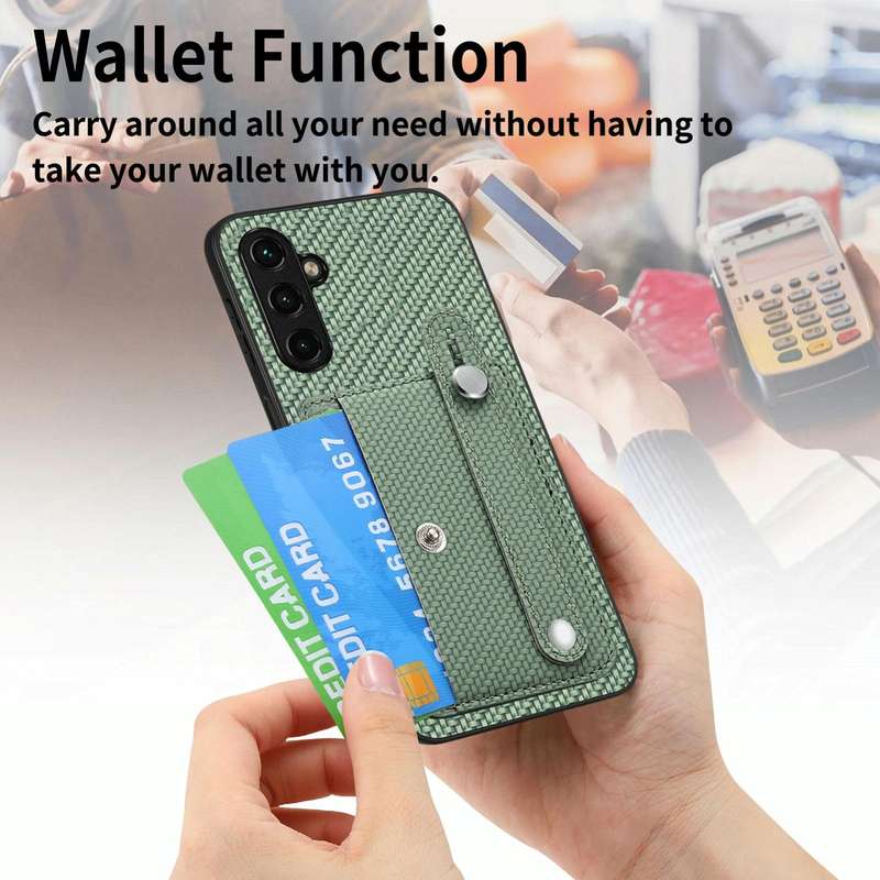 For Samsung Galaxy A34 5G Wristband Kickstand Card Wallet Back Cover Phone Case with Tool Knife(G...
