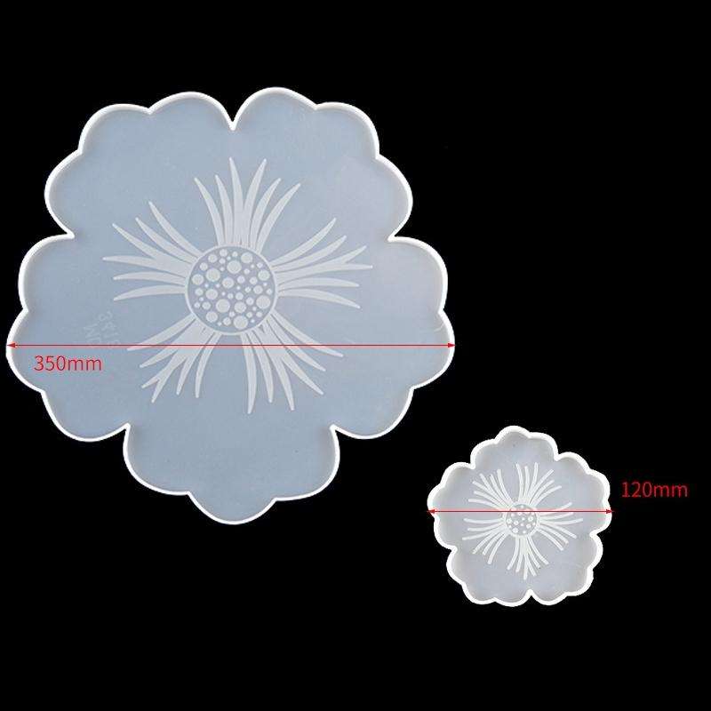 Silicone Flower Cup Pad Mold Set Crystal DIY Mirror Petal Fruit Plate Drop Mold, Specification: B...
