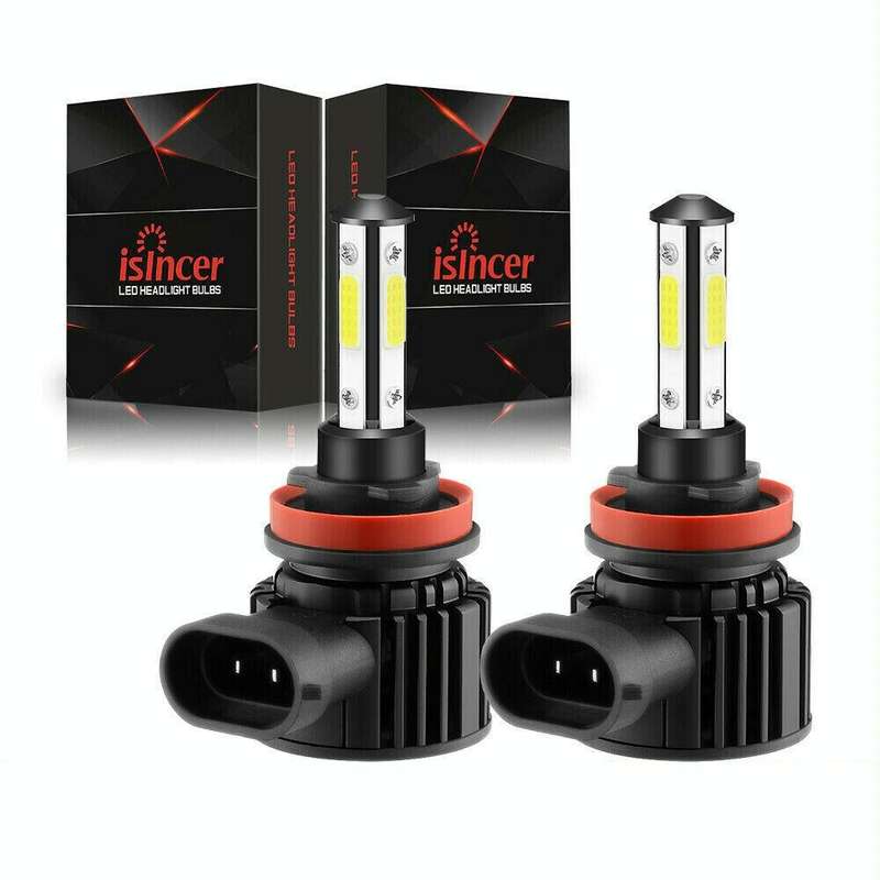 F8 H11 2 PCS 22W 3000LM 6000K Four Side DOB LED Headlight Fog Light Bulbs High Beam Conversion Ki...