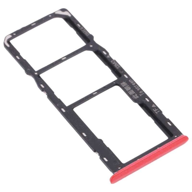 For OPPO Realme C12 RMX2189  SIM Card Tray + SIM Card Tray + Micro SD Card Tray (Red)