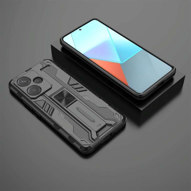 For Redmi Note 13 Pro 5G Supersonic Armor PC Hybrid TPU Phone Case(Black)