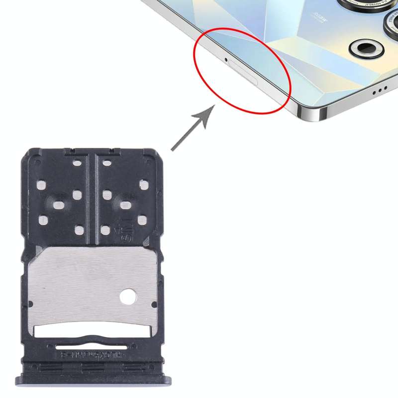 For Tecno Camon 20 Pro SIM Card Tray + Micro SD Card Tray (Blue)