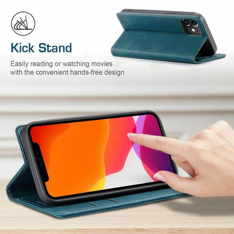 For iPhone 12 / 12 Pro CaseMe-013 Multifunctional Retro Frosted Horizontal Flip Leather Case with...