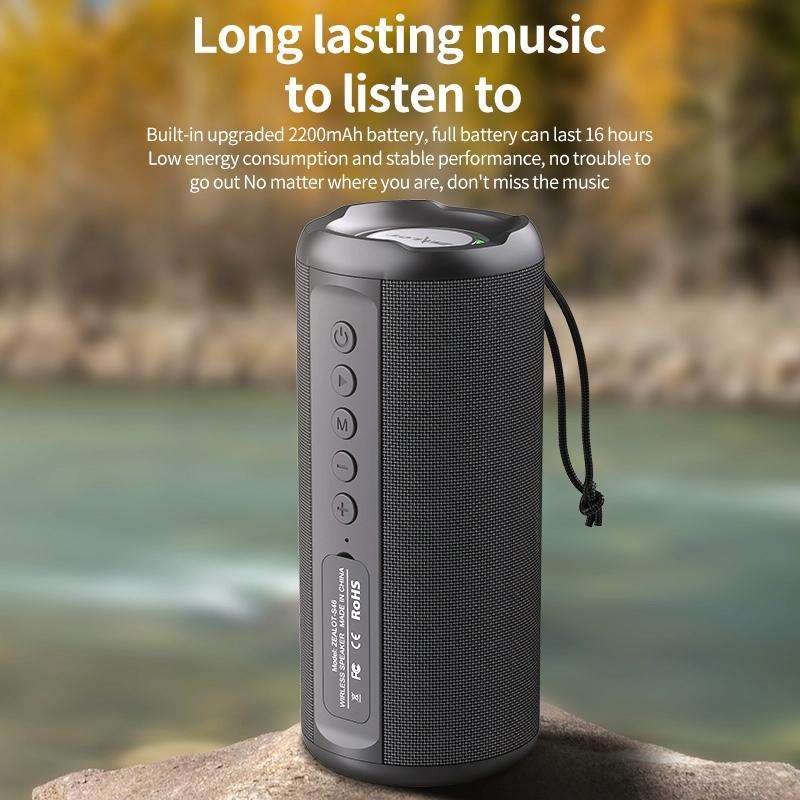 Zealot S46 TWS Portable Wireless Bluetooth Speaker with Colorful Light(Black)