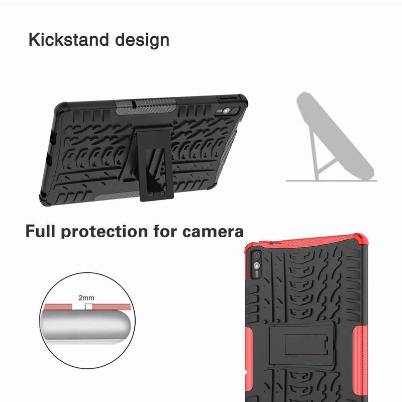 For Lenovo Tab M10 Tire Texture TPU + PC Tablet Case with Holder(Green)