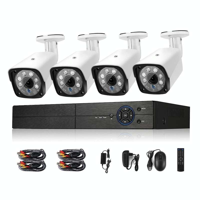 A4B3Kit 2MP 4CH 1080P CCTV Security Camera System AHD DVR Surveillance Kit, Support Night Vision ...
