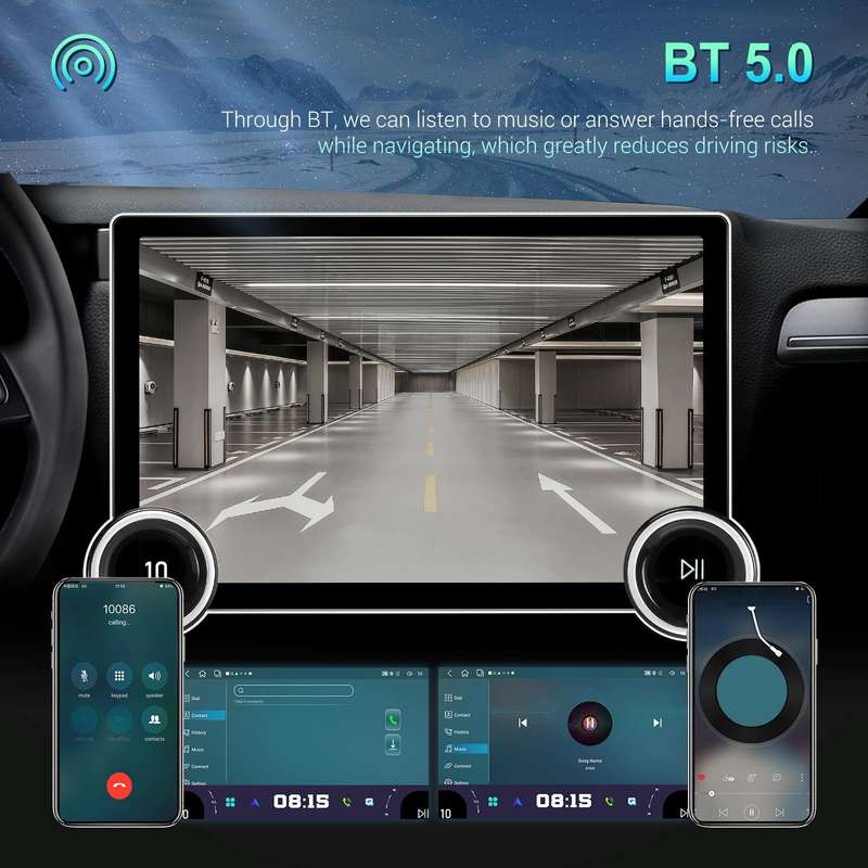 11.8 Inch 4+64G Dual Knob Player Android Large Screen Navigation Wireless CarPlay Reversing Image...