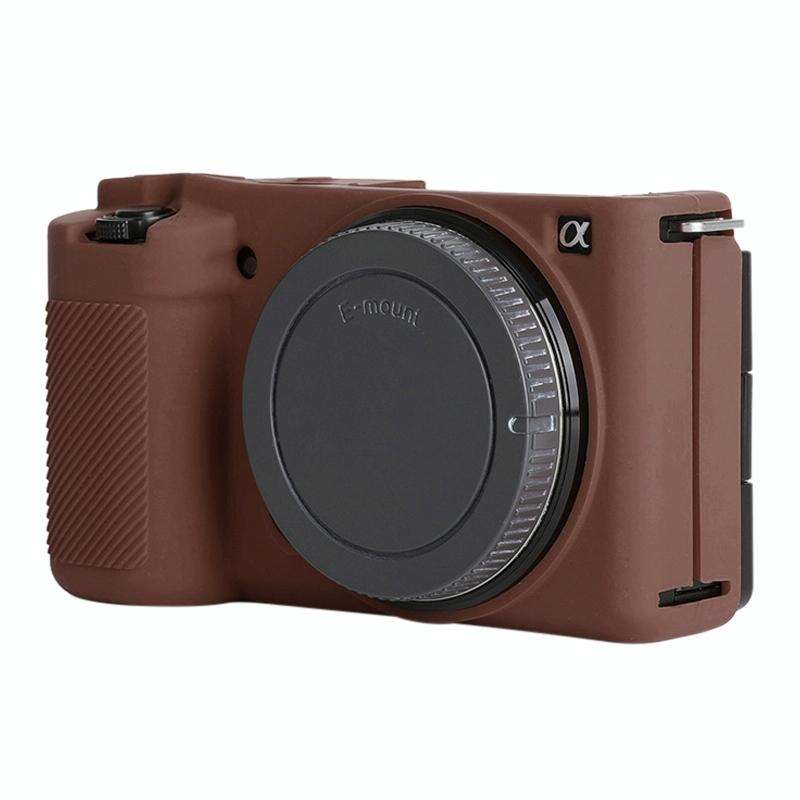 For Sony ZV-E10 Soft Silicone Protective Case (Coffee)