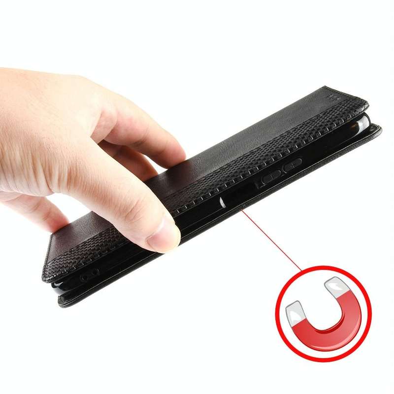 For Huawei nova Y90 Magnetic Buckle Retro Texture Leather Phone Case(Black)