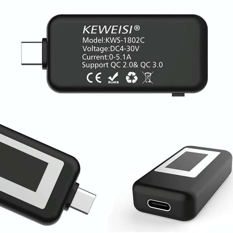KEWEISI Multi-function Type-C / USB-C Tester Charger Detector Digital Voltmeter Ammeter Voltage M...