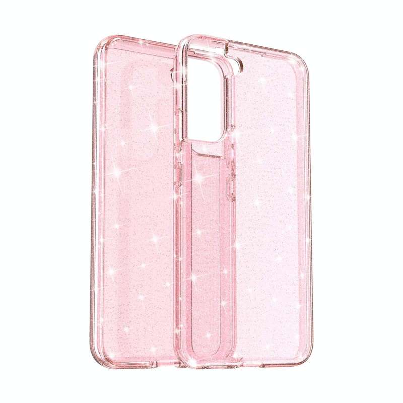 For Samsung Galaxy S22 5G Shockproof Terminator Style Glitter Powder Protective Phone Case(Pink)