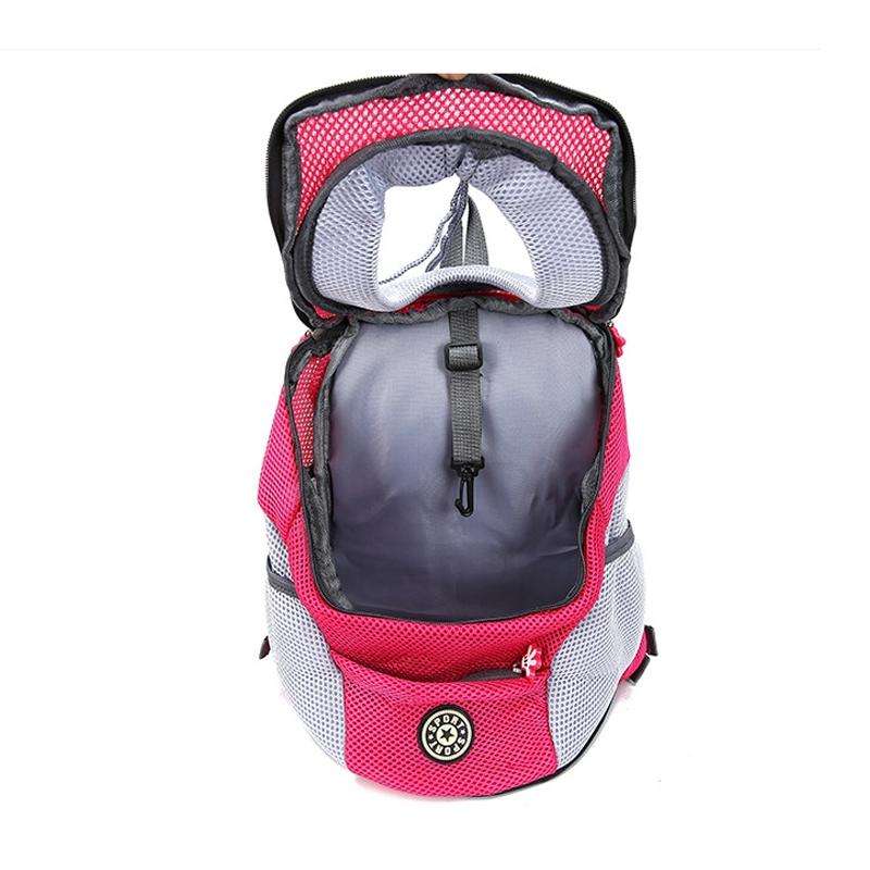 Outdoor Pet Dog Carrier Bag Front Bag Double Shoulder Portable Travel Backpack Mesh Backpack Head...