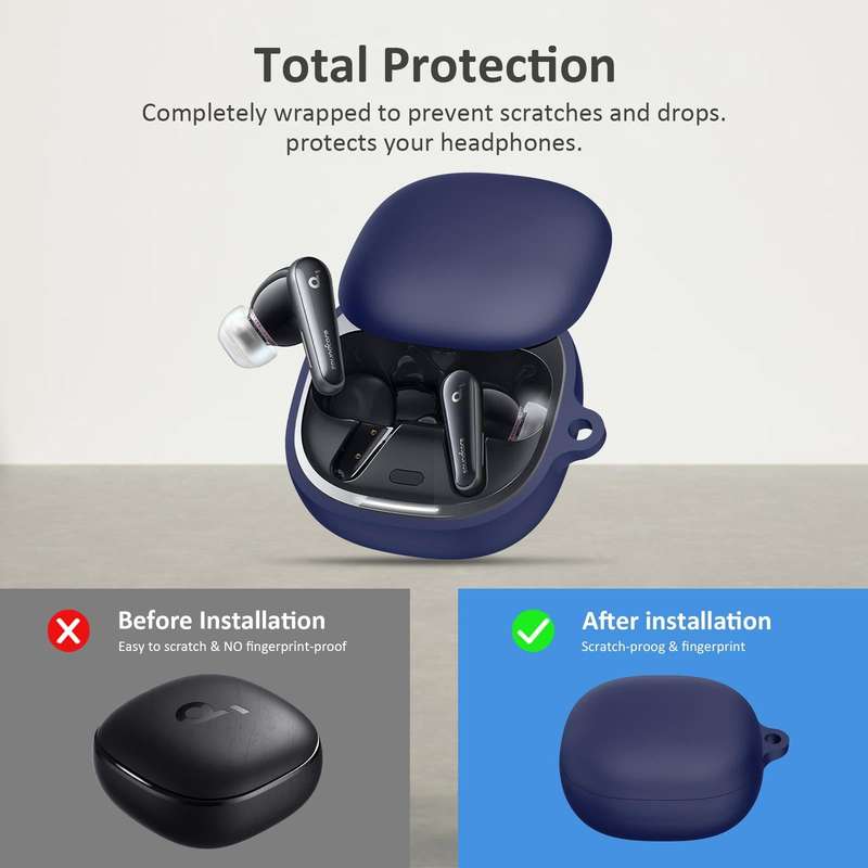 For Anker Soundcore Liberty 4 Bluetooth Earphone Silicone Protective Case (Black)