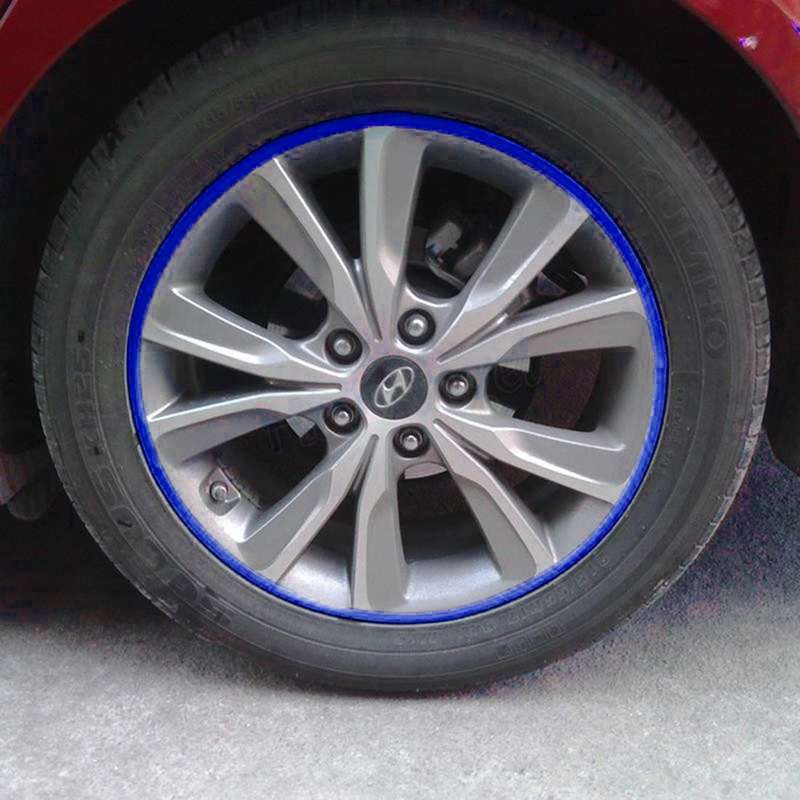 Color 17 inch Wheel Hub Reflective Sticker for Luxury Car(Blue)