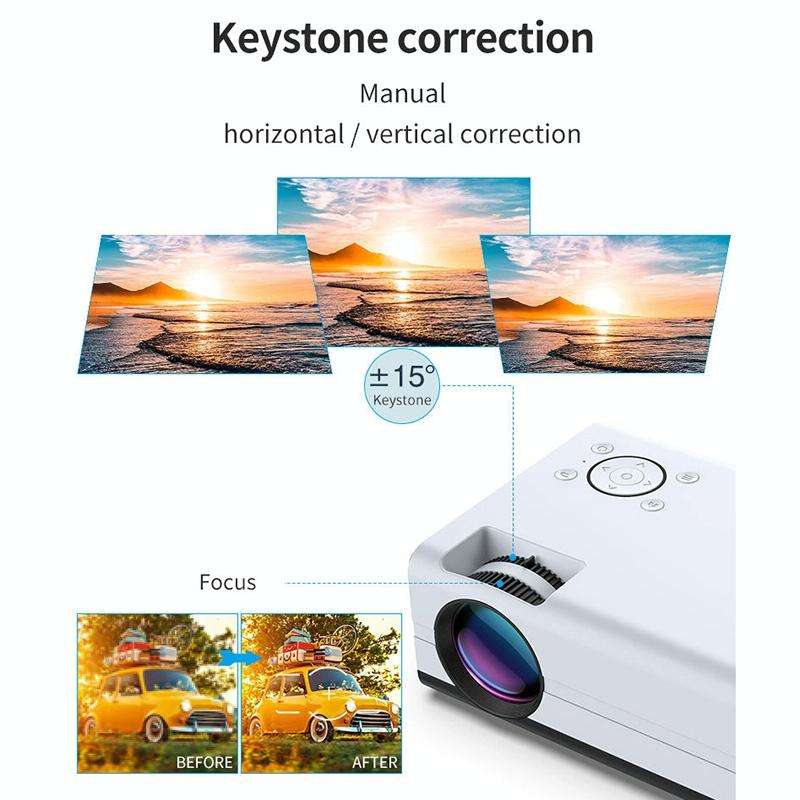T01 800x480 2200 Lumens Mini LCD Digital Projector, Basic Version, EU Plug(White Black)