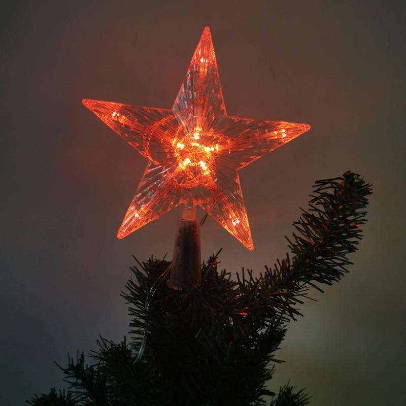 Christmas Tree Top Light LED Glowing Star Lights, Size: Small Battery Model(Red)