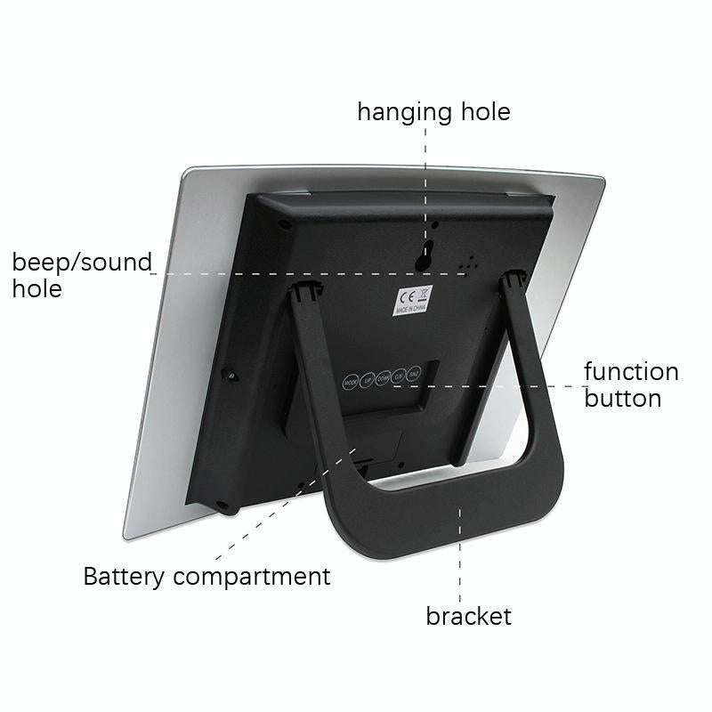 Home Big Screen Display Digital Electronic Wall Clock Living Room Temperature Clock(Silver)