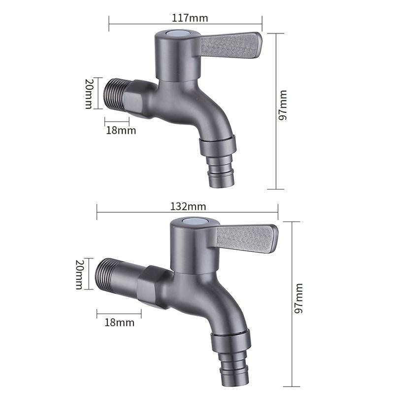 Bathroom Toilet Stainless Steel Bib Tap Wall Mounted Washing Machine Water Tap ,Spec: Short Type