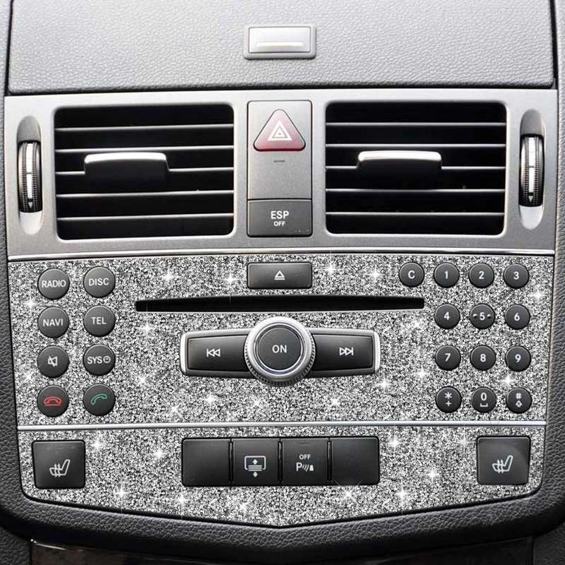 For Mercedes-Benz C-class W204 2007-2010 Car Central Control Panel B Diamond Decorative Sticker, ...
