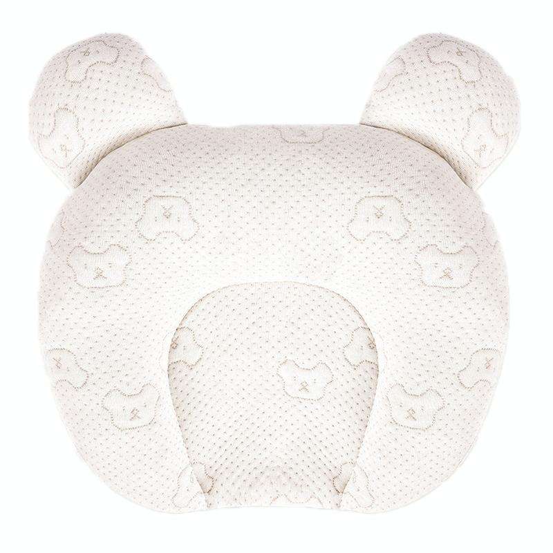 0-1 Year Old Baby Pillow Anti-Head Deflection Shaped Children Pillow, Style: Bear Latex Filling