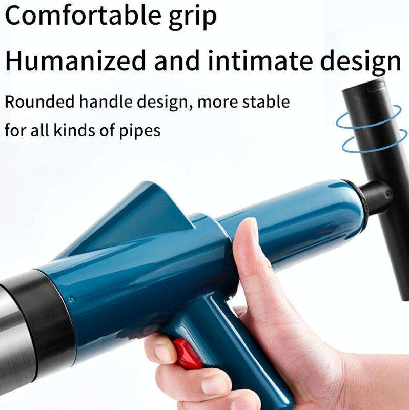 Toilet Pipe Dredger Toilet Sewer Floor Drain Clogged Household High Pressure Pneumatic Tool(Gray)