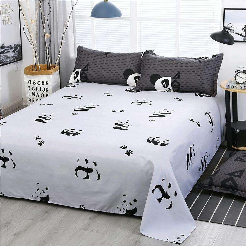 4 PCS/Set Bedding Set Happy Family Pattern Duvet Cover Flat Sheet Pillowcase Set, Size:2M(Foretime)
