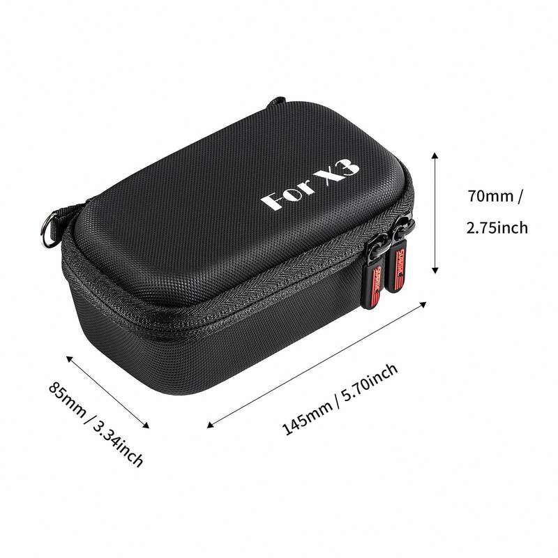 For Insta360 One X3 STARTRC Camera Carry Case with Carabiner & Strap(Black)