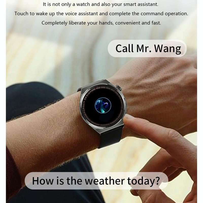 MD3MAX Porsche Ver 1.39 inch Round Screen TPU Strap Smart Watch Supports Heart Rate Monitoring/Bl...