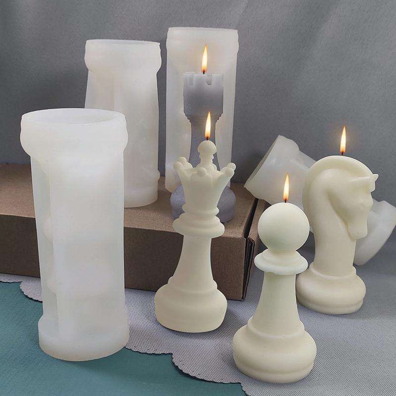 2 PCS Chess Aromatherapy Candle Silicone Mold Crystal Epoxy Mold, Specification: Knight LZ-20