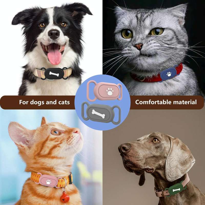 For Samsung Galaxy SmartTag 2 Pet Life Waterproof Silicone Protective Case, Color: Pink Cat Claw