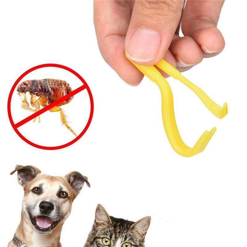 2 PCS Pet Catcher Flea Clipper Animal Deworming Pull Hard Tick Extractor Cats and Dogs Lice Scave...