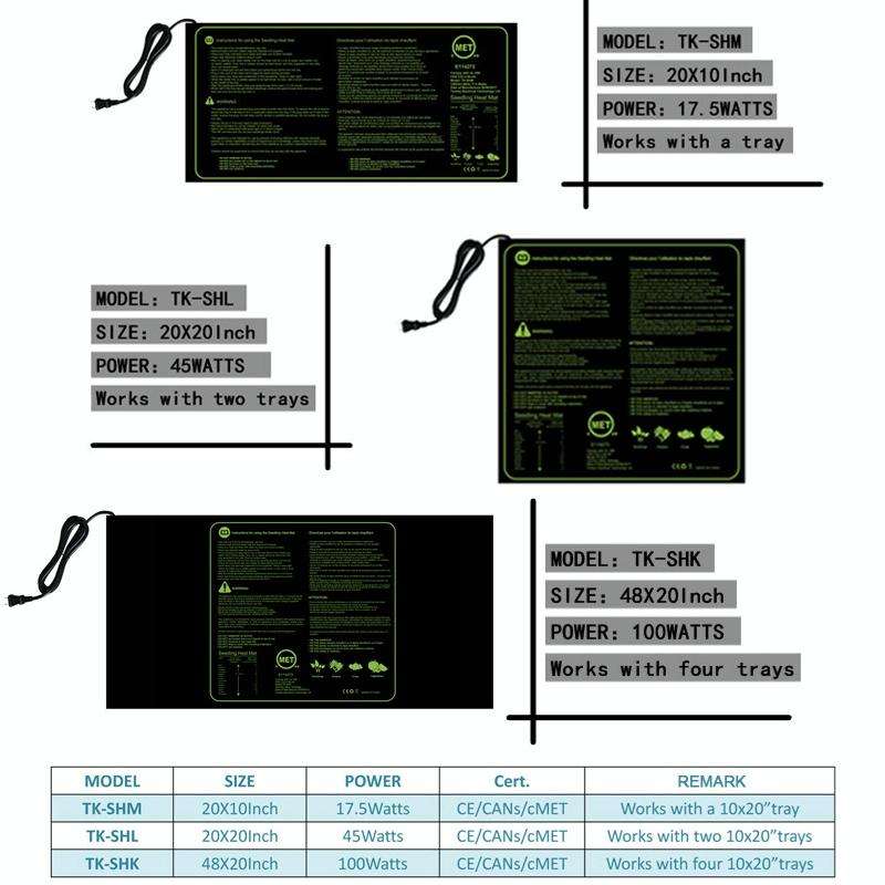 20 x 20in Waterproof Seedling Heating Pad Constant Temperature Heating Pad(US Plug 120V)