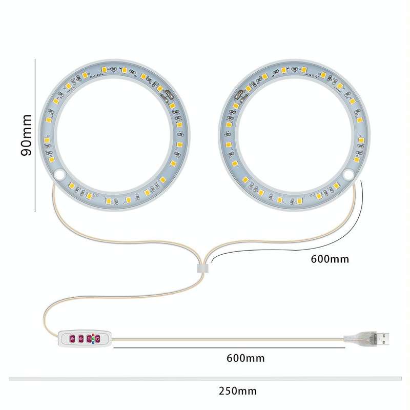 LED Plant Growth Lamp Full Spectroscopy Intelligent Timing Indoor Fill Light Ring Plant Lamp, Pow...