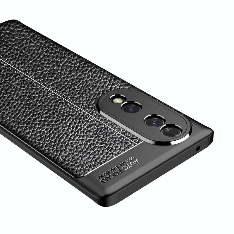 For Honor 70 Litchi Texture Shockproof TPU Phone Case(Black)
